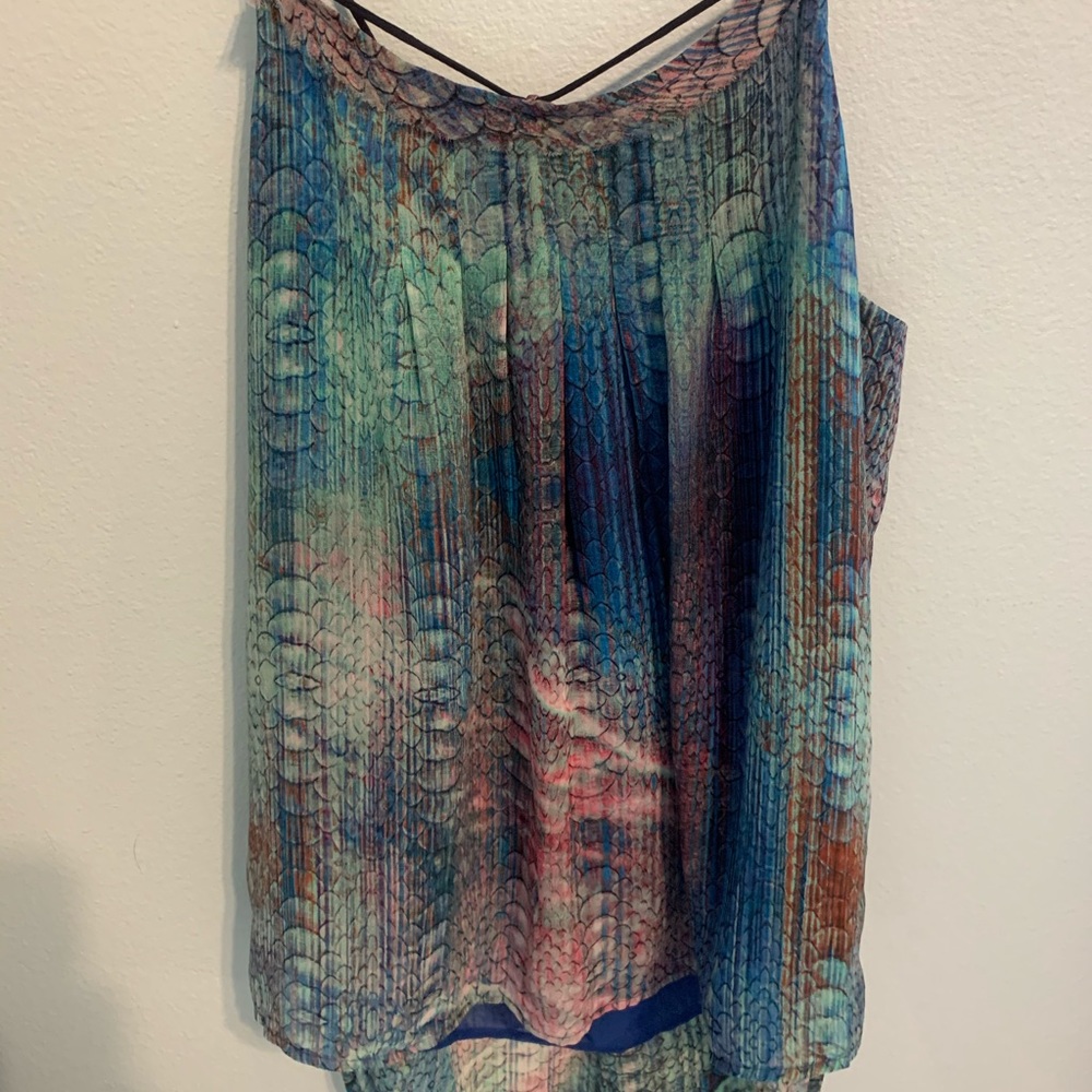 Colorful snakeskin top with adjustable straps